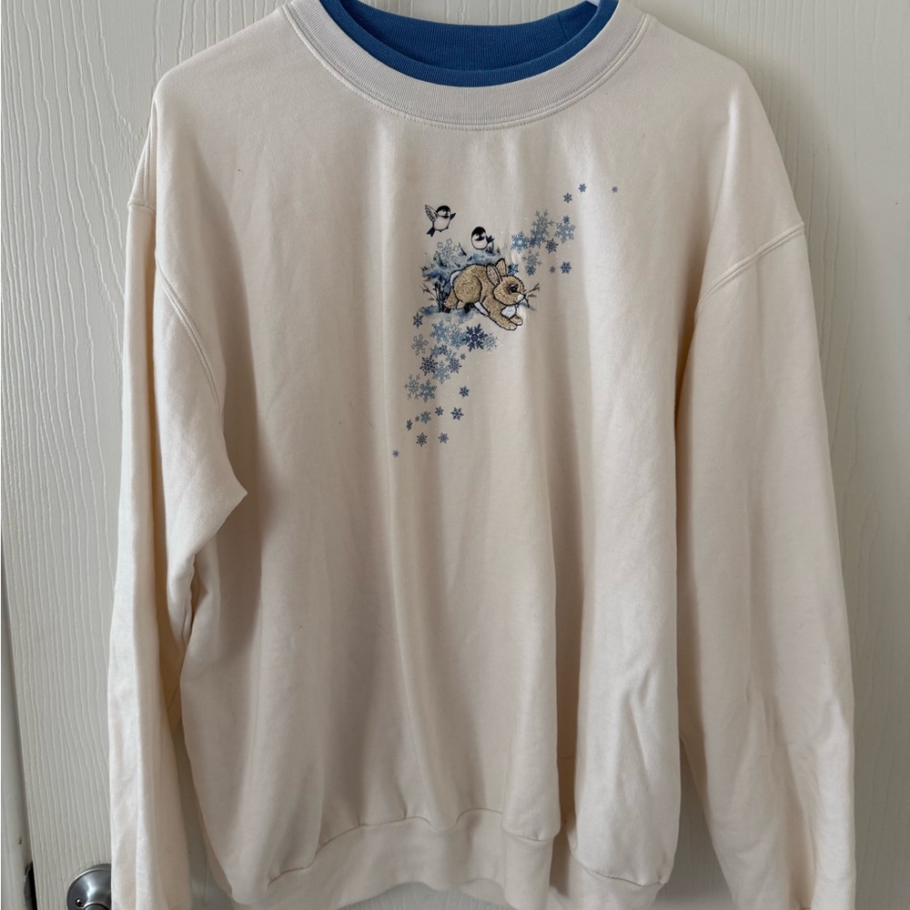 Vintage Winter Morning Sun Sweatshirt Granny Pullover